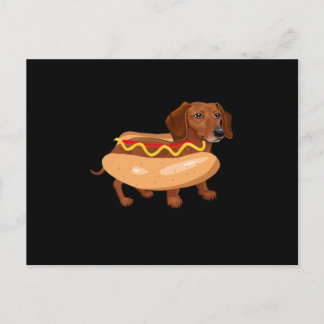 Postal Perro divertido Dachshund Perro caliente Comida rá