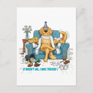 Postal Perro divertido de cumpleaños Golden Retriever des