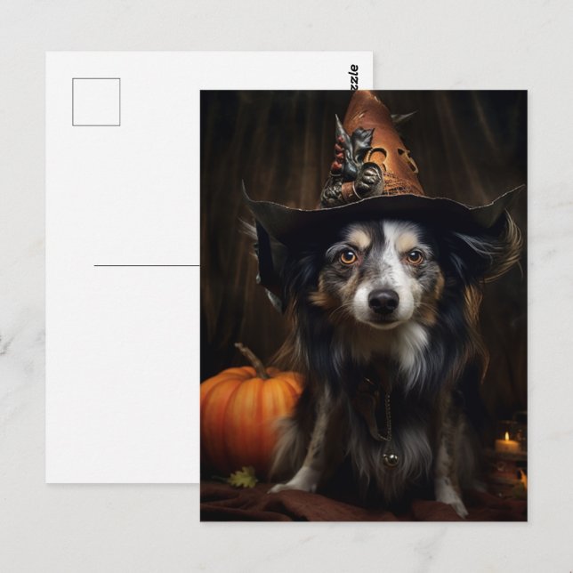 Postal Perro divertido de Halloween (Anverso / Reverso)