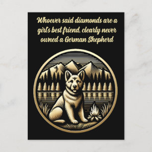 Postal Perro dorado en la hoguera