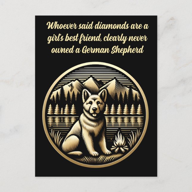 Postal Perro dorado en la hoguera (Anverso)