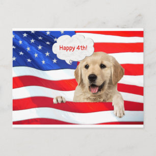 Postal perro en bandera para negocio gracias