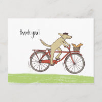 Perro en bicicleta y ardilla caprichosos gracias p