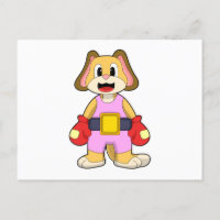 Perro en boxeo con guantes de boxeo
