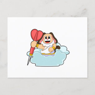 Postal Perro en Dardos con Dardo