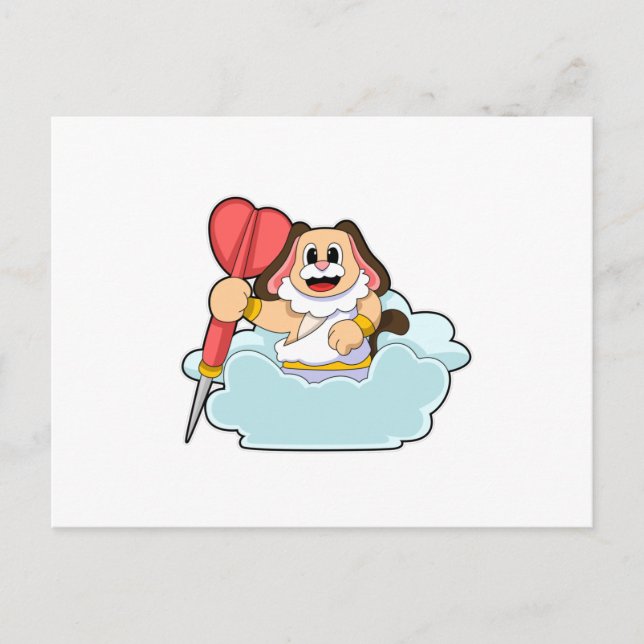 Postal Perro en Dardos con Dardo (Anverso)