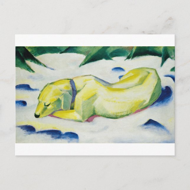 Postal Perro en la pintura de Nieve de Franz Marc (Anverso)