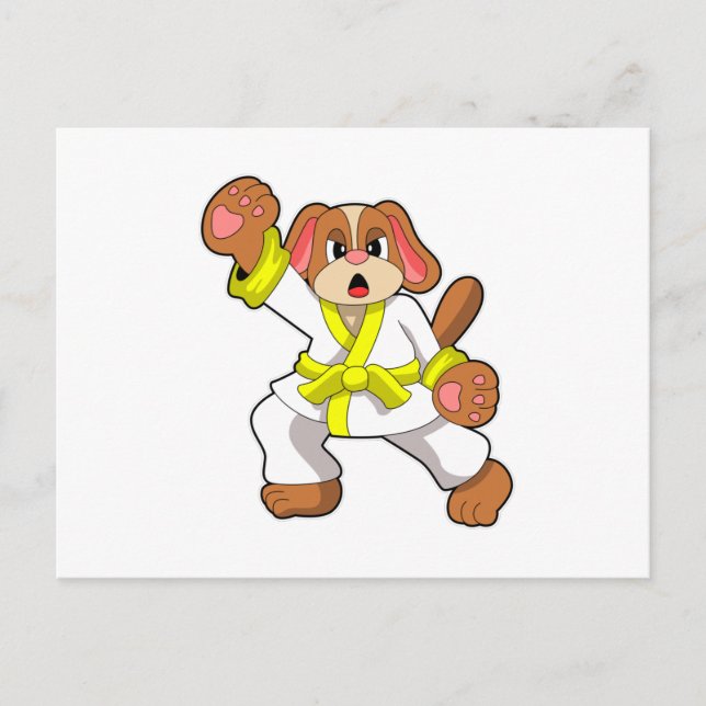 Postal Perro en las artes marciales de Karate (Anverso)