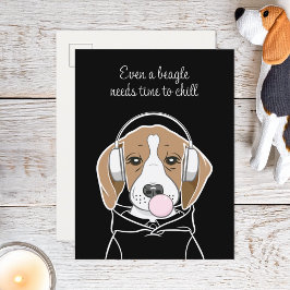 Postal Perro escalofriante con Bubblegum Cute Gracioso Be