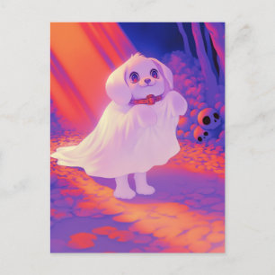 Postal Perro Fantasma Feliz