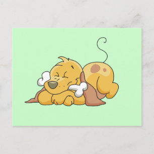 Postal Perro feliz con camisetas y regalos con huesos