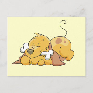 Postal Perro feliz con las camisetas y los regalos del