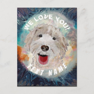 Postal Perro Feliz, Labradoodle Sonriente