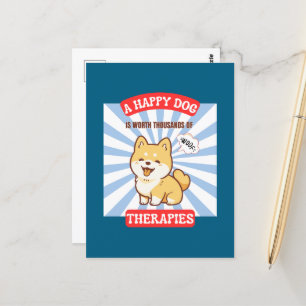 Postal Perro feliz Shiba lindo perro