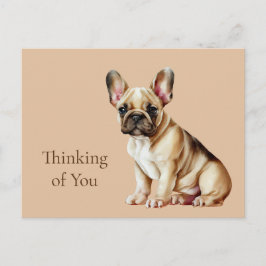 Postal Perro francés pensando en ti