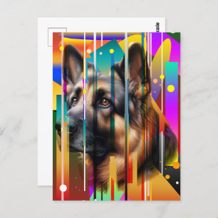 Postal Perro geométrico moderno