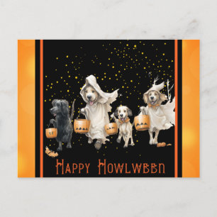 Postal Perro gracioso feliz Halloween