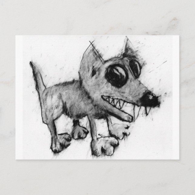 Postal perro gris (Anverso)