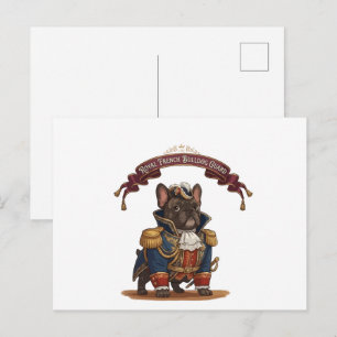 Postal Perro guardián real bulldog francés Arte de perro 