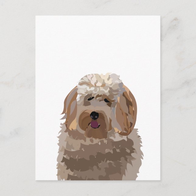 Postal Perro Labradoodle Adorable (Anverso)