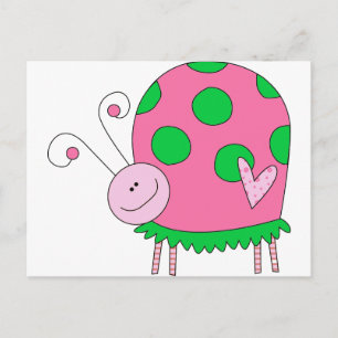 Postal Perro Lil Pink and Green Ladybug