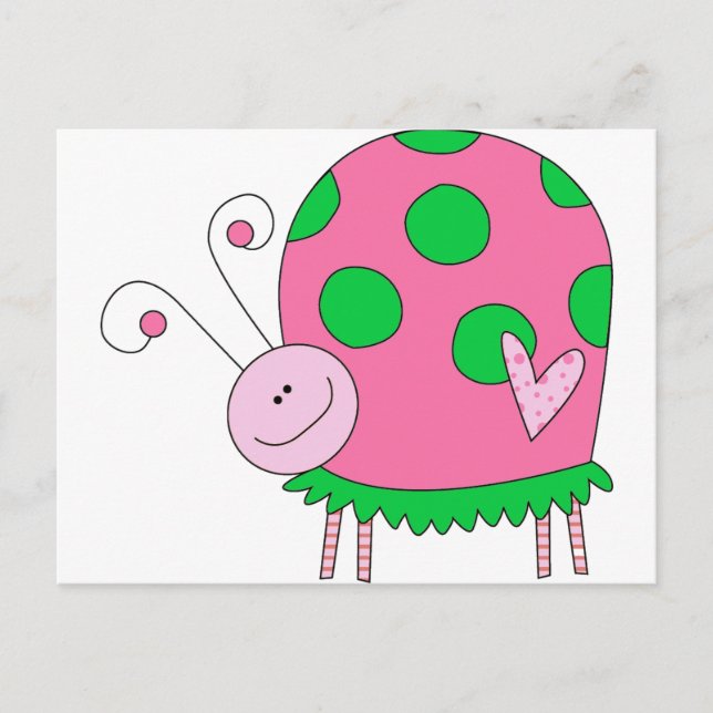 Postal Perro Lil Pink and Green Ladybug (Anverso)
