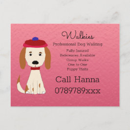 Postal Perro lindo camina perro cultivando negocios en ro