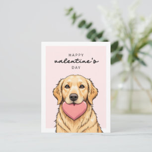 Postal Perro Lindo con Corazón Feliz Día de San Valentín