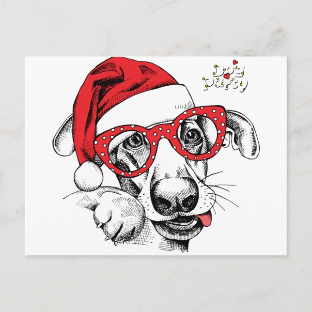 Postal Perro, Navidades, vacaciones, decoraciones, celebr (Anverso)