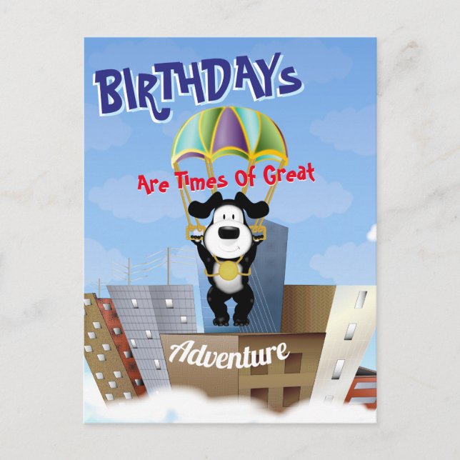 Postal Perro Paratrooper Cityscape (Anverso)