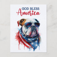 Perro Patriótico-Bulldog, Dios Bendiga América Tar