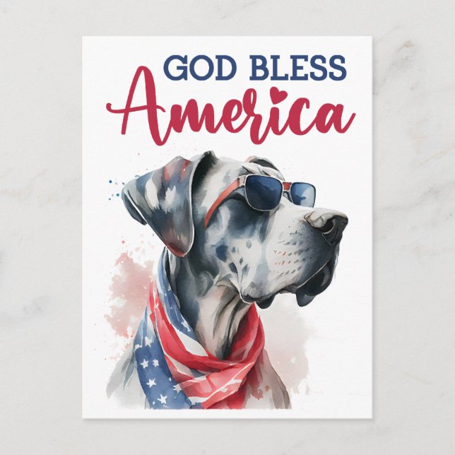 Postal Perro Patriótico-Gran Dane (Anverso)