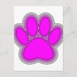 Postal Perro Paw En Rosa Con Salidas