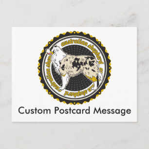 Postal Perro personalizado amante de la raza pastora aust