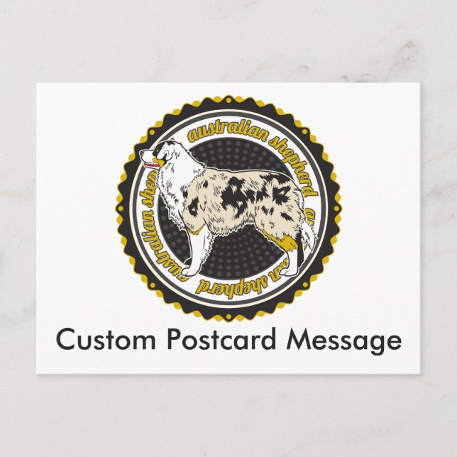 Postal Perro personalizado amante de la raza pastora aust (Anverso)