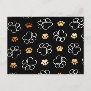Postal Perro Puppy Paw imprime regalos para los amantes d