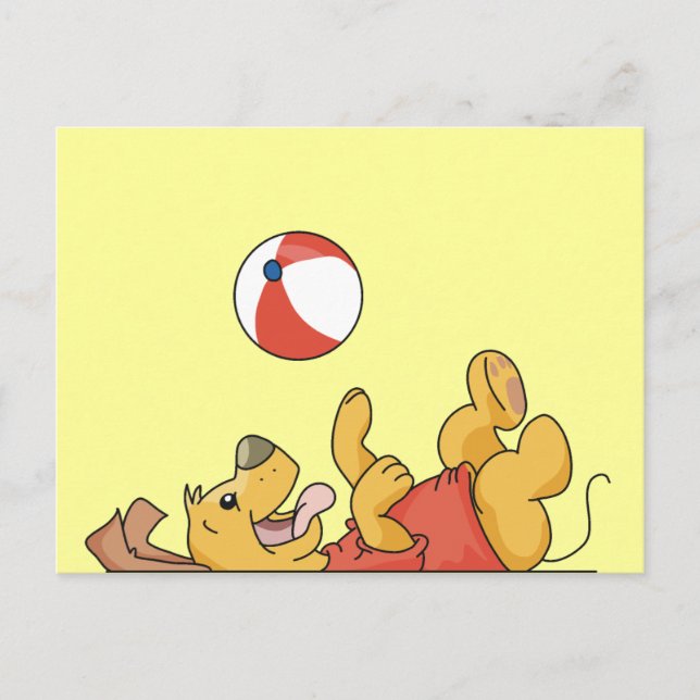 Postal Perro que juega con las camisetas y los regalos de (Anverso)