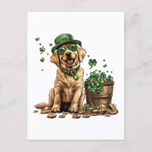 Postal Perro recuperador del día de San Patricio