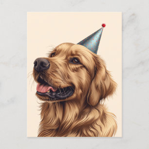 Postal Perro Retriever Dorado Cumpleaños