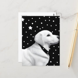 Postal Perro retro blanco y negro