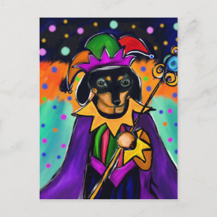 POSTAL PERRO SALCHICHA DE MARDI GRAS