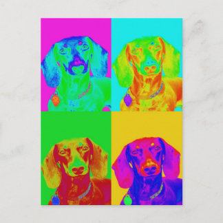 Postal Perro salchicha de Op Art