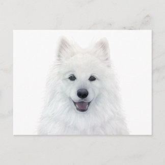 Postal Perro samoyado por pintura original de miart