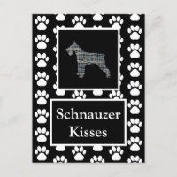 Perro Schnauzer besa silueta amarillo y azul