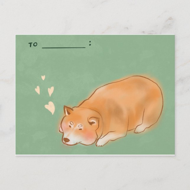 Postal Perro shiba #1 (Anverso)