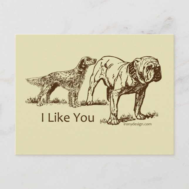 Postal Perro Sniffs Butt (Anverso)