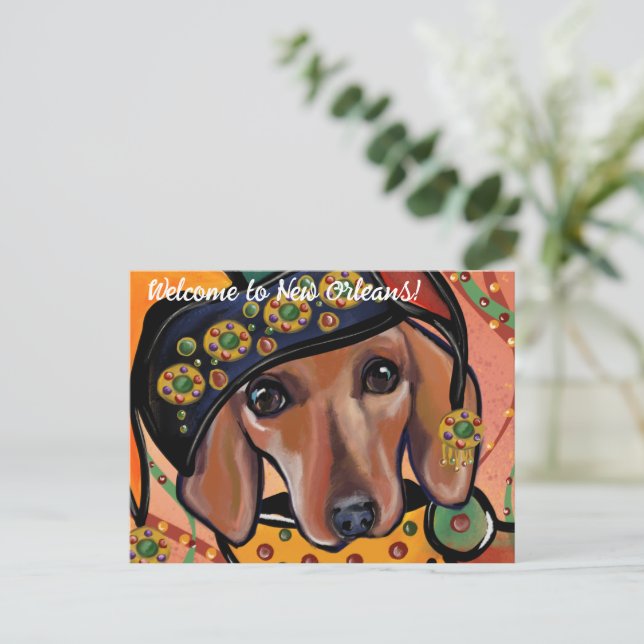 POSTAL PERRO TEJÓN (Anverso de pie)
