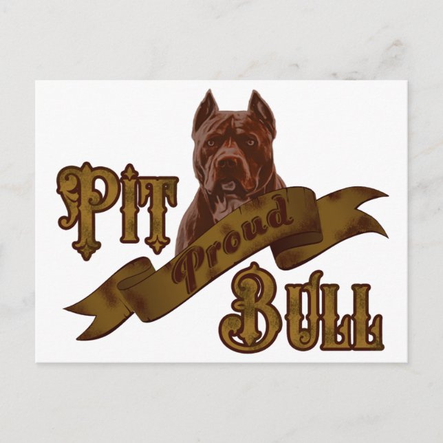 Postal Perro Terrier Bull Bull Pit de Estados Unidos (Anverso)