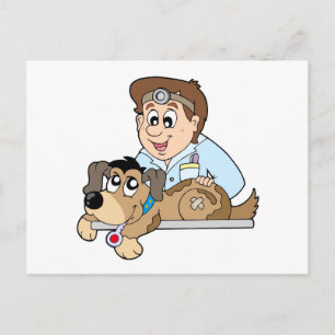 Postal Perro veterinario