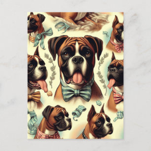 Postal Perro vintage Boxer Seamless